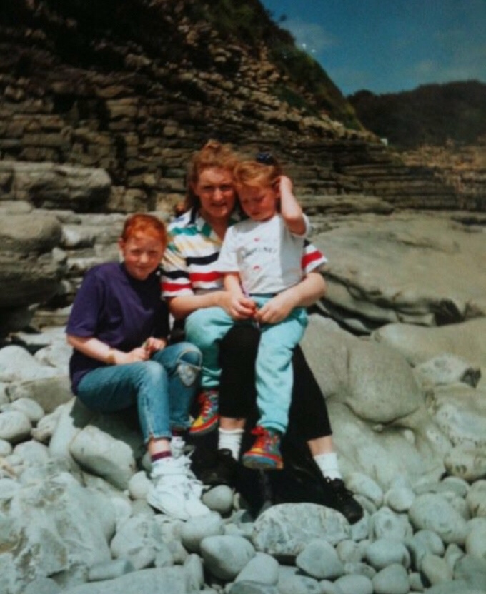 Mum & girls in beach 
