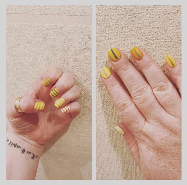 ly h Kerr, yellow ombré nail art 