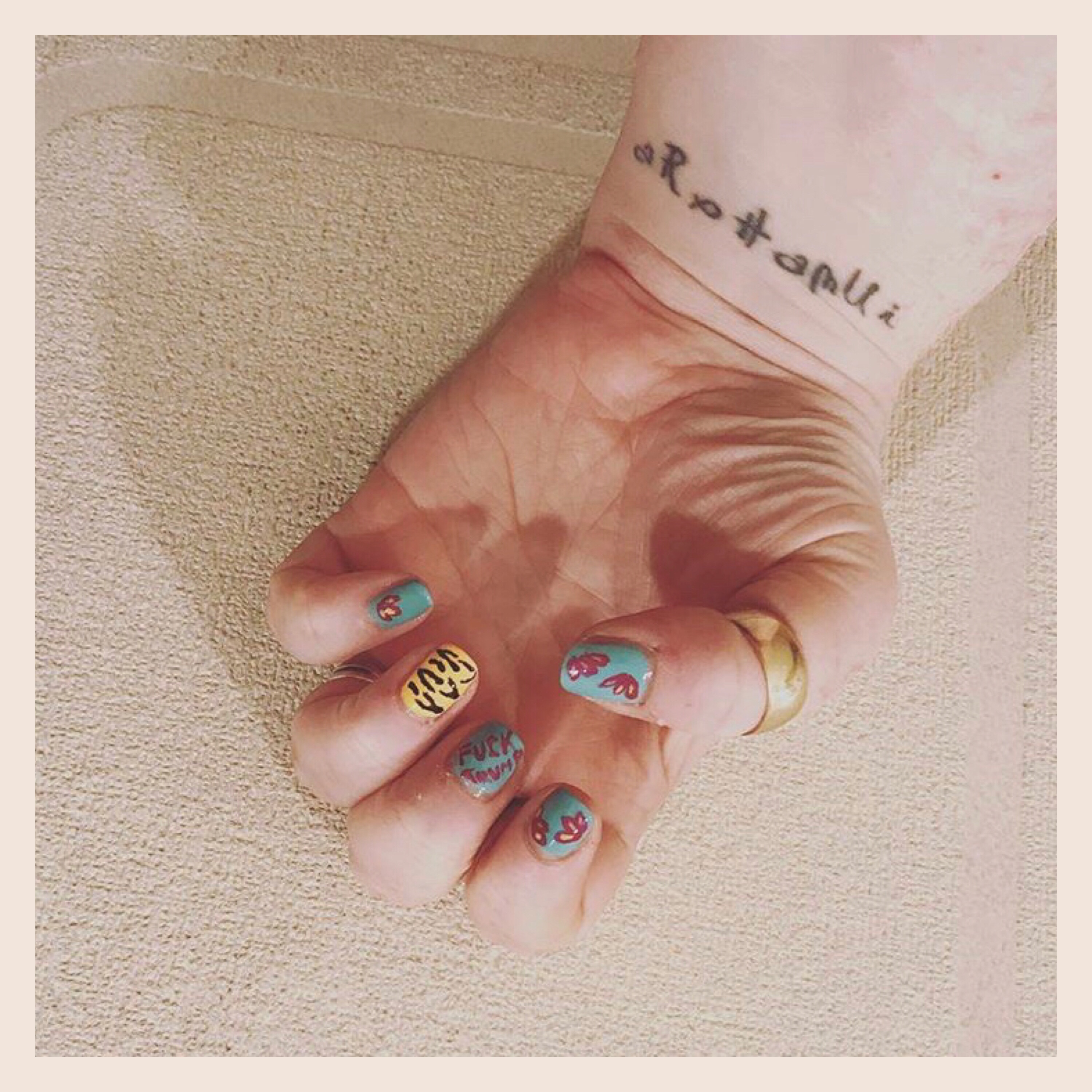 ly h Kerr fuck trump nail art