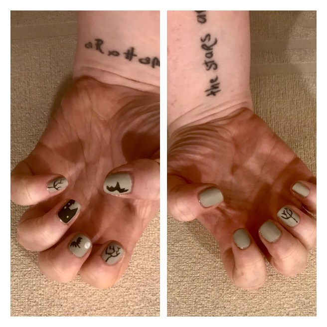 Haunted house nail art, ly h Kerr