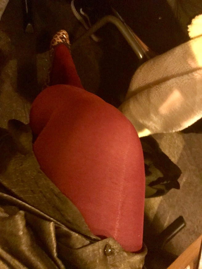 Red tights & leopard print 