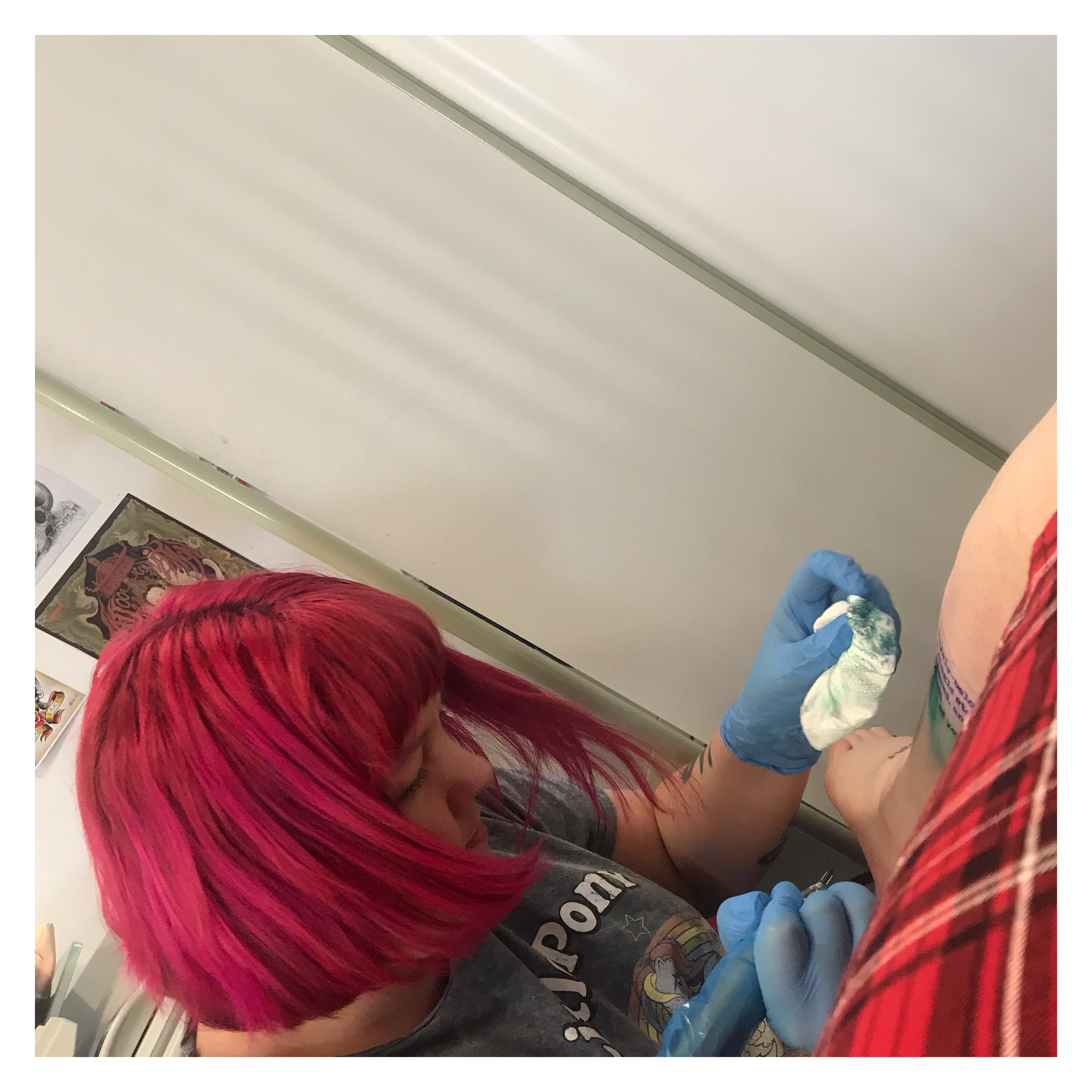 Tattoo in progress at true colour