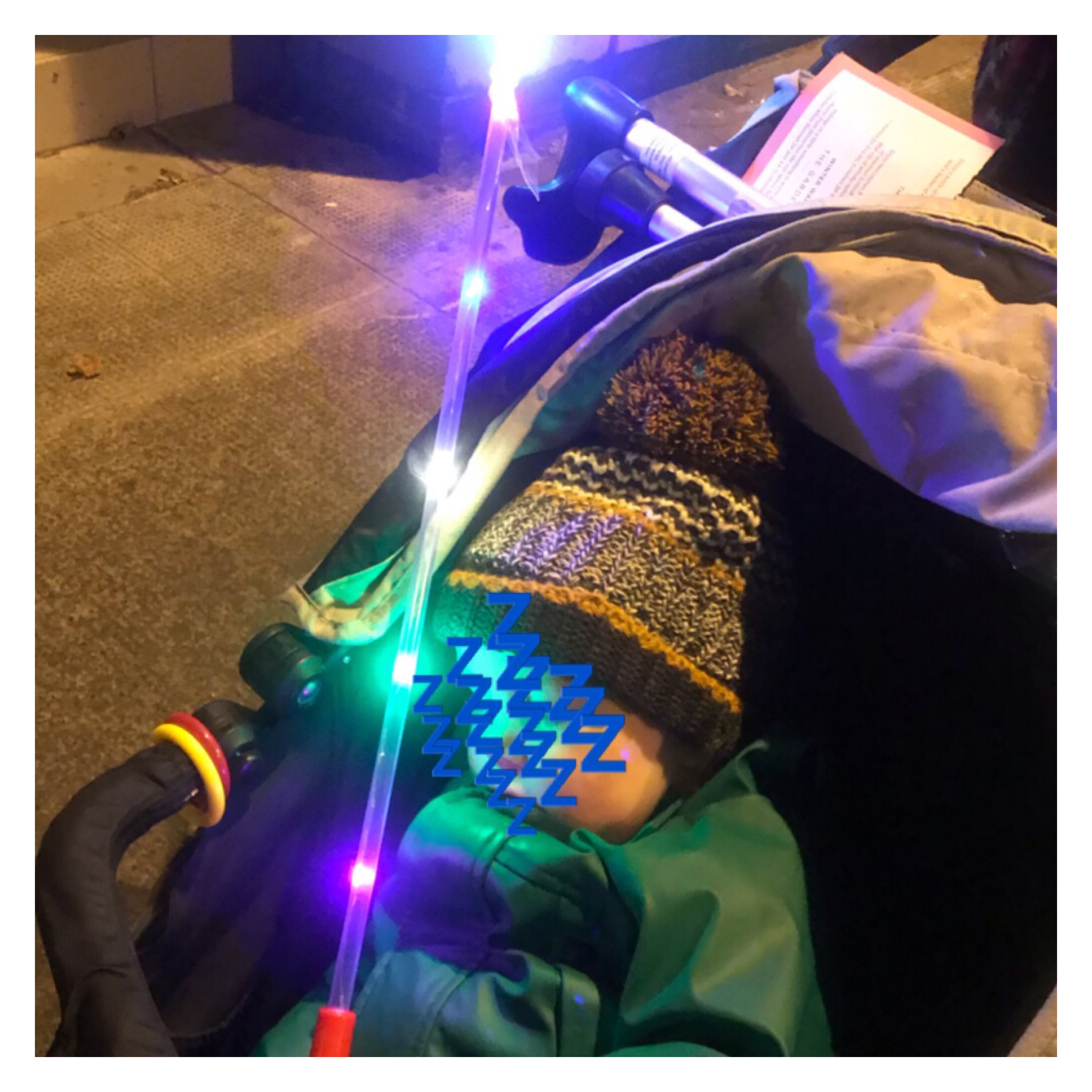 Sleeping boy & light up balloon 