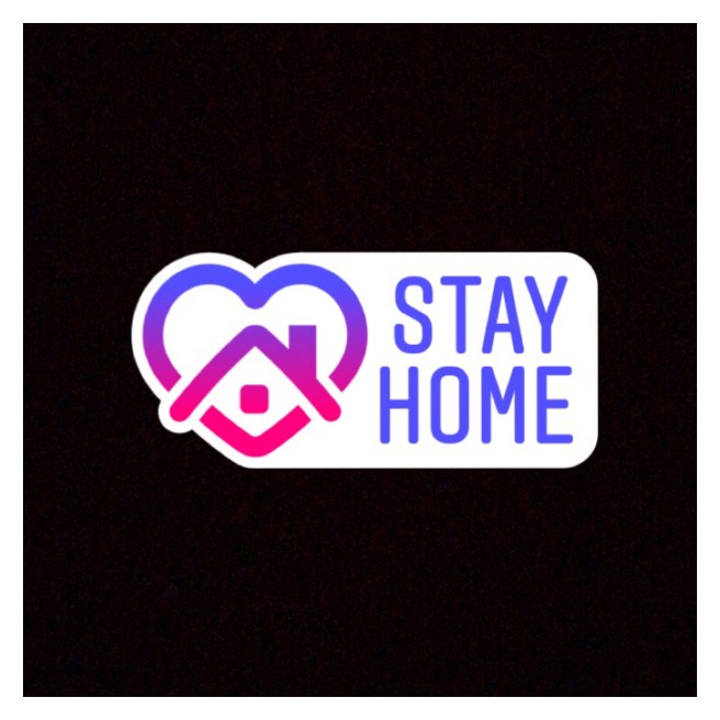Instagram stay home logo on black background