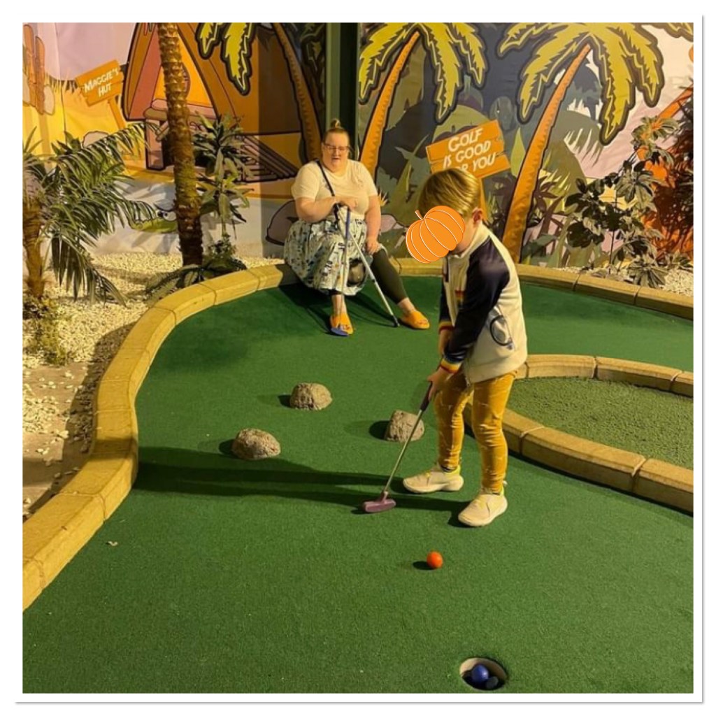 Child playing crazy golf
