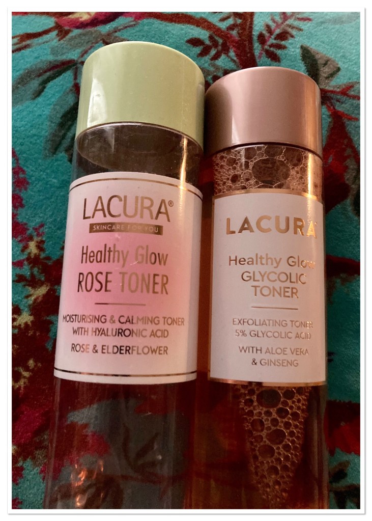 Two bottles of Lacura toner 